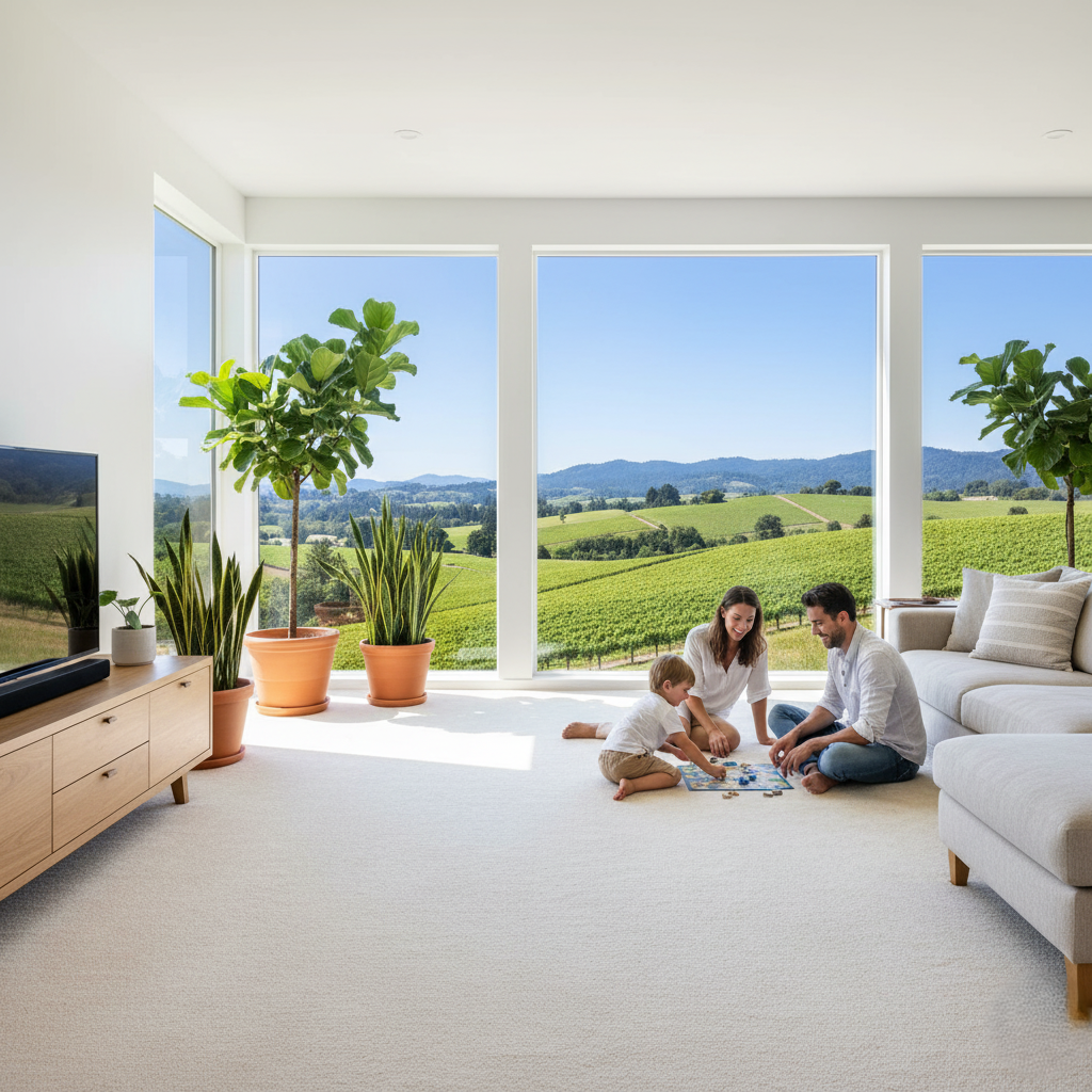 Eco-Friendly Carpet Cleaning Methods That Actually Work in the North Bay Area 3 North Bay Area home interior with clean, bright carpets.