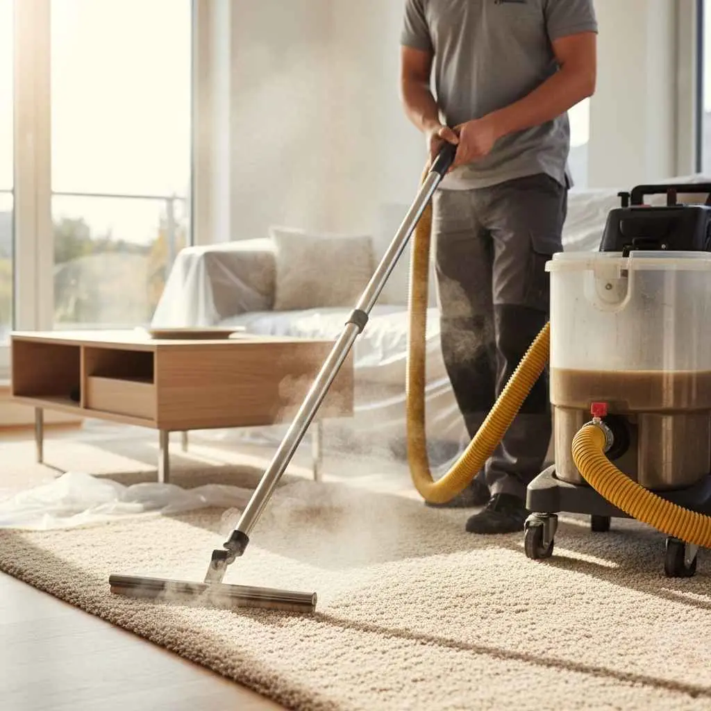professional carpet cleaning equipment in action