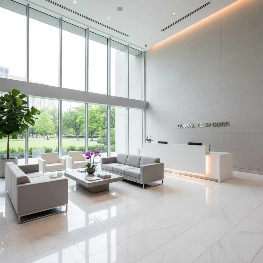 spotless business lobby or reception area.