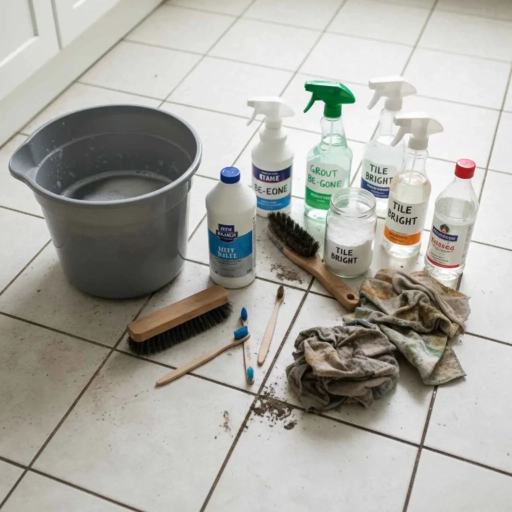 DIY grout cleaning supplies