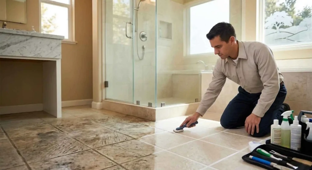 before and after tile restoration image