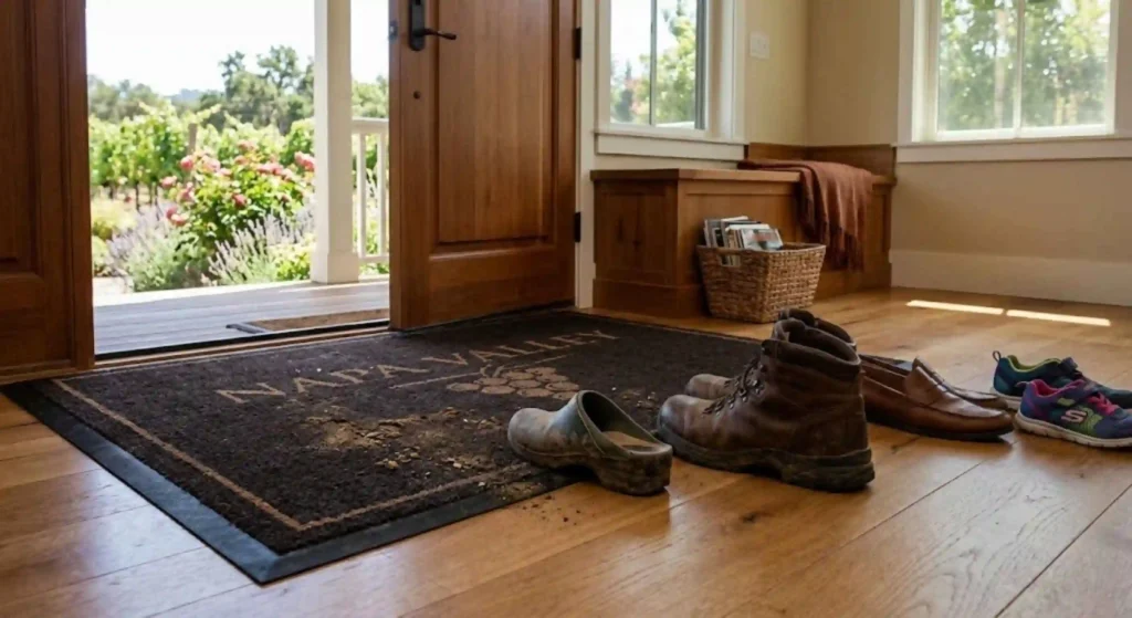 entry mat reducing dirt in a Napa home
