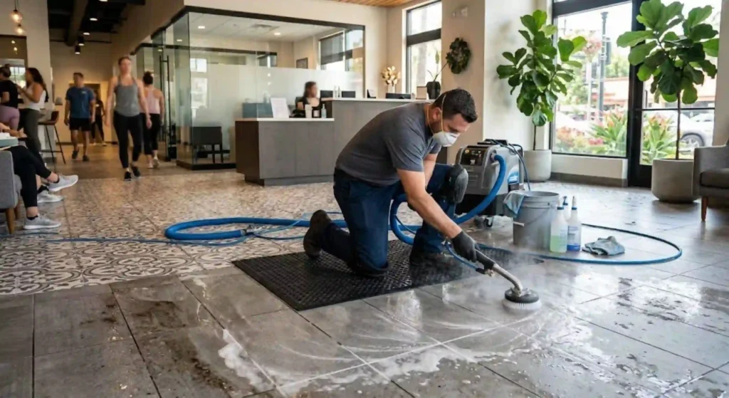 Deep tile and grout cleaning for Oakley businesses
