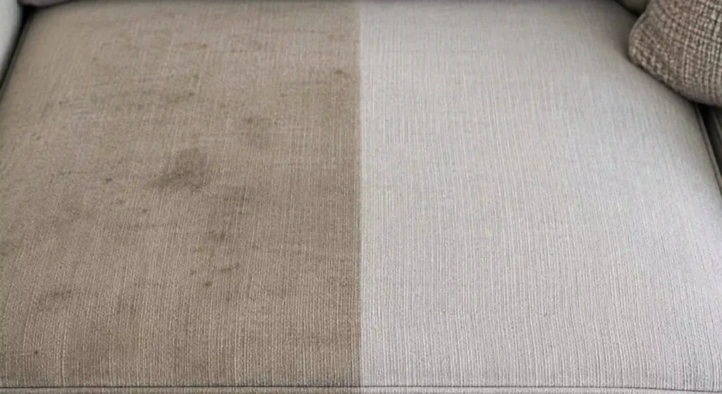 Expert Care for Delicate Fabric Upholstery 1 Before and after delicate upholstery cleaning